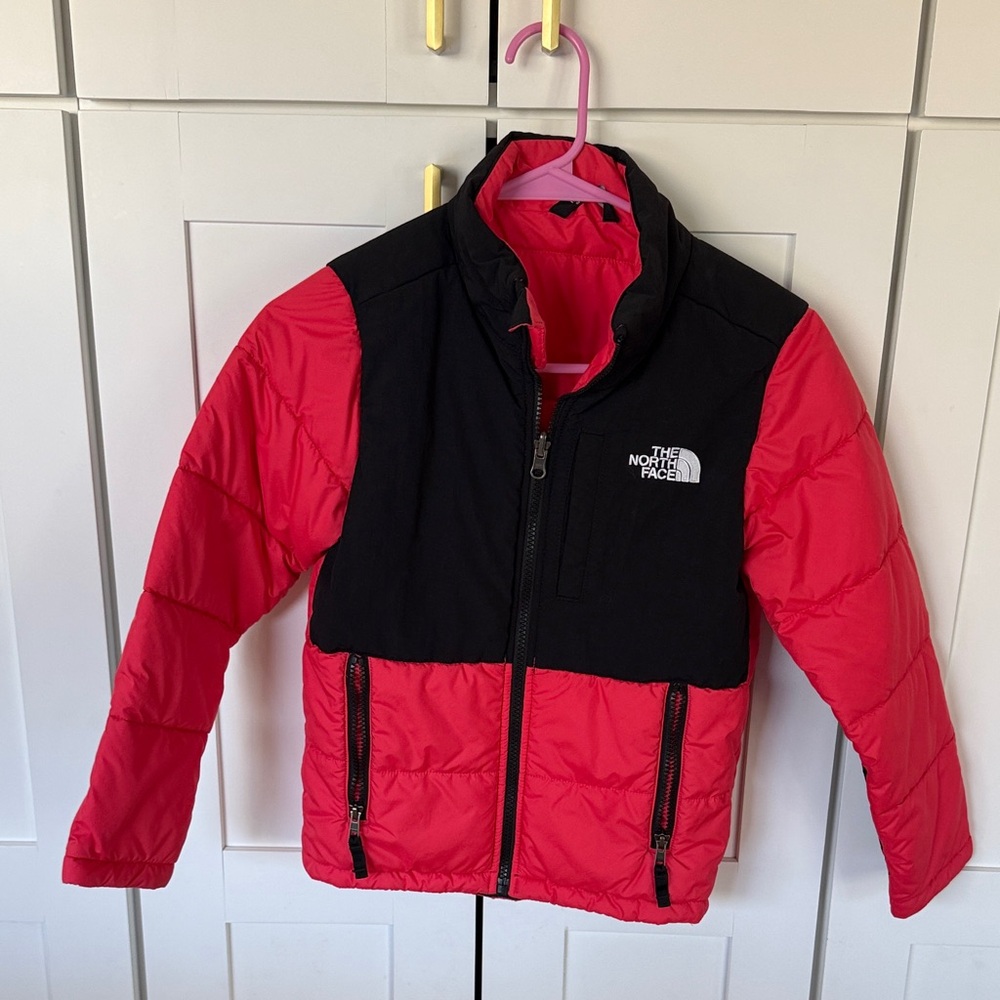 The North Face Kids Hot Pink and Black Puffer Jacket - Size S/P 7/8